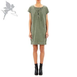 NILI LOTAN Lace-Up slub twill dress